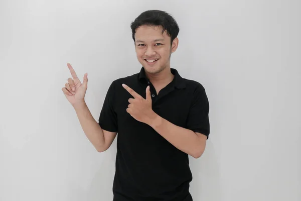 Junger Asiatischer Mann Schwarzen Shirt — Stockfoto