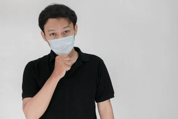 Lidande Ung Asiatisk Man Mask — Stockfoto