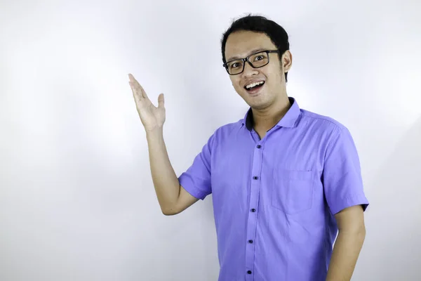 Portrét Usmívající Asijské Studentské Modré Košile — Stock fotografie