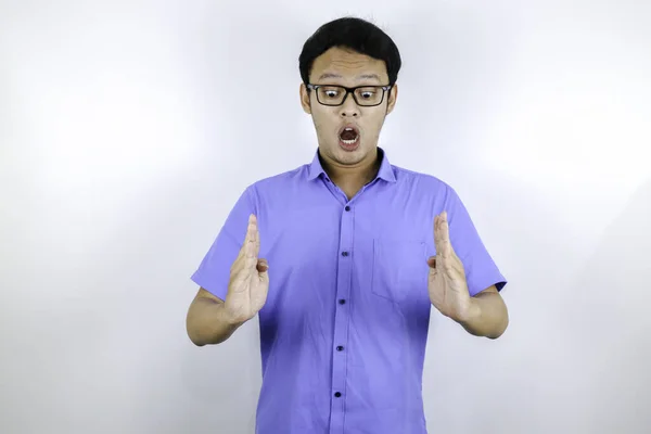 Porträtt Leende Asiatisk Student Blå Skjorta — Stockfoto