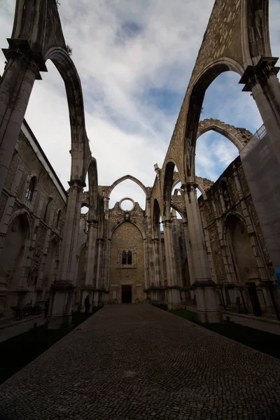 Kostel Ruinách Kláštera Carmo Lisabonu Portugalsko — Stock fotografie