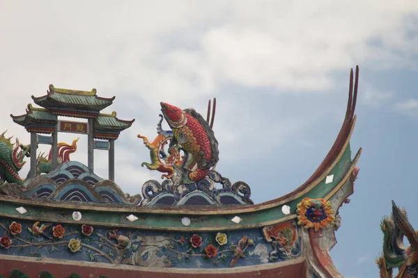 Smok Dachu Tua Pek Kong Chinese Temple Chinatown Kuching Sarawak — Zdjęcie stockowe