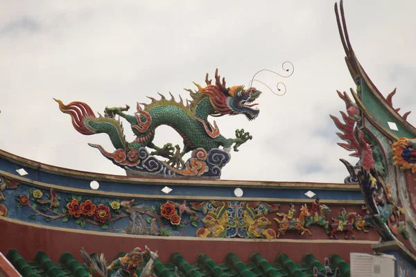 Smok Dachu Tua Pek Kong Chinese Temple Chinatown Kuching Sarawak — Zdjęcie stockowe