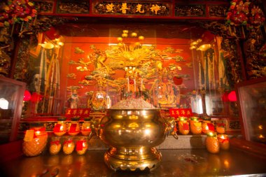 Hong San Si tapınağının içi, Kuching 'in en popüler turistik yerlerinden biri.