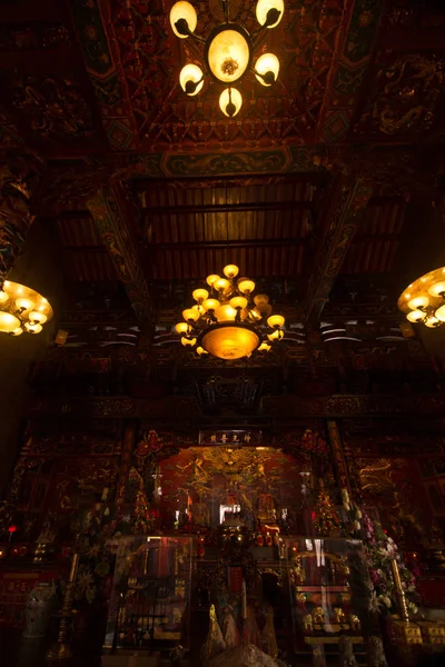 Belső Tér Hong San Templom Egyik Legnépszerűbb Turisztikai Helyek Kuching — Stock Fotó
