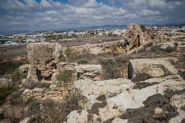 Las Rocas Antiguas Canteras Los Antiguos Paphos Son Muy Similares — Foto de Stock