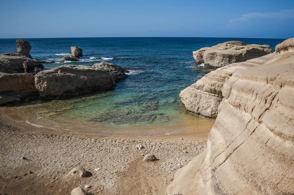 Kantarkasti Havsgrottor Ett Fantastiskt Naturmirakel Cyperns Västkust — Stockfoto