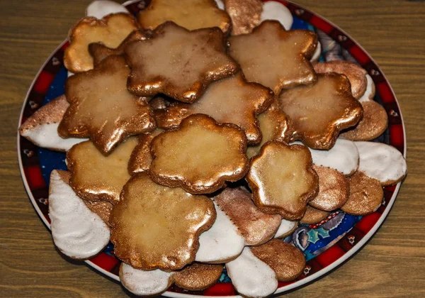 New Custom Has Appeared Russia Bake Beautiful Christmas Cookies Lots — ストック写真