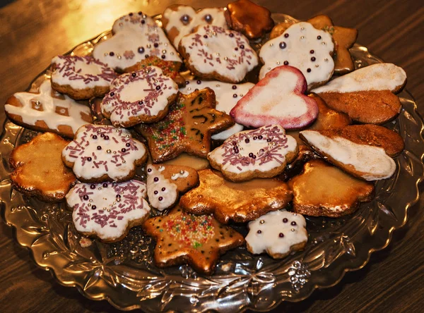 New Custom Has Appeared Russia Bake Beautiful Christmas Cookies Lots — Stock Photo, Image