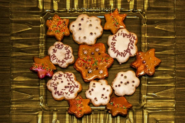 New Custom Has Appeared Russia Bake Beautiful Christmas Cookies Lots — Stock Photo, Image