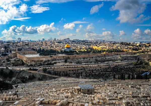 Mount Olives Sacred Place Christians Jews Offers Panorama Old City — Stock Photo, Image