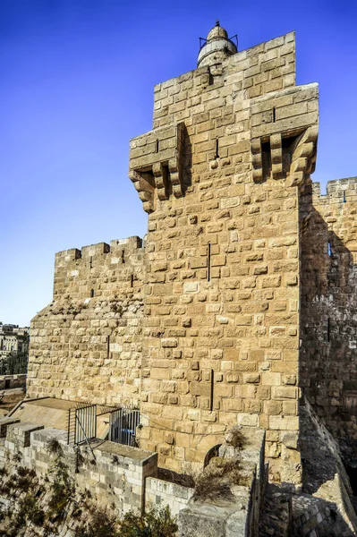Muralhas Fortaleza Jerusalém Que Sobreviveram Até Hoje Foram Construídas Pelo — Fotografia de Stock
