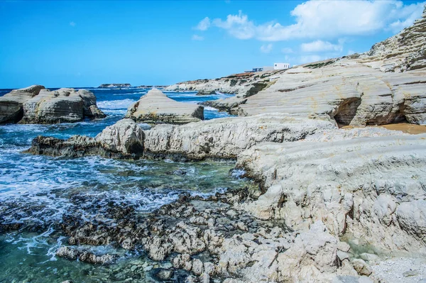 Kantarkasti Cavernas Mar Uma Maravilha Natural Incrível Costa Oeste Chipre — Fotografia de Stock