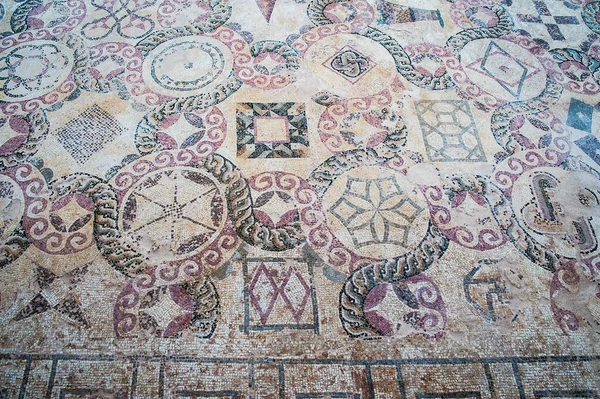 Vícebarevné Mozaiky Podlahách Bohaté Vily Zvané Dionýsův Dům Vyrobené Století — Stock fotografie