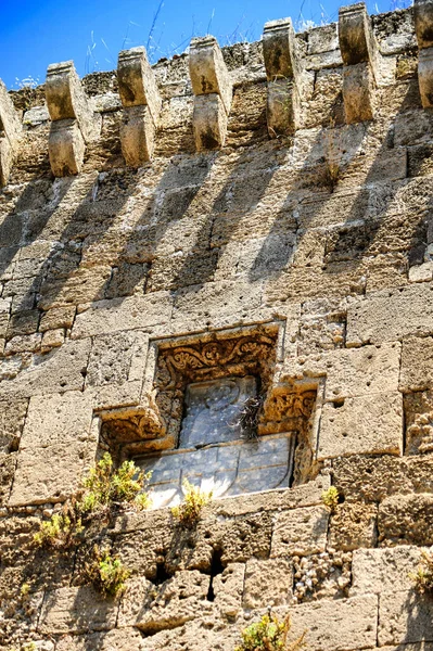Construcción Poderosas Fortificaciones Ciudad Principal Rodas Comenzó 1309 Continuó Hasta — Foto de Stock