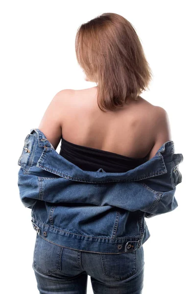 Jonge vrouw met naakte schouders — Stockfoto