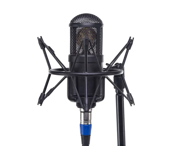 Чёрный музыкальный микрофон — стоковое фото