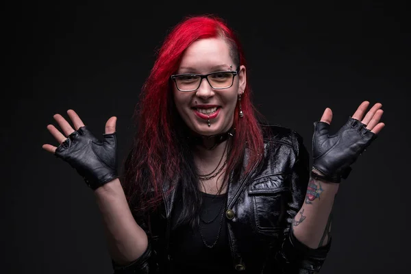 Punk kind smiling woman — Stock Photo, Image