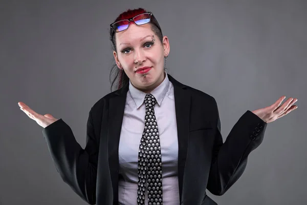 Guilty business punk woman — Stock Photo, Image