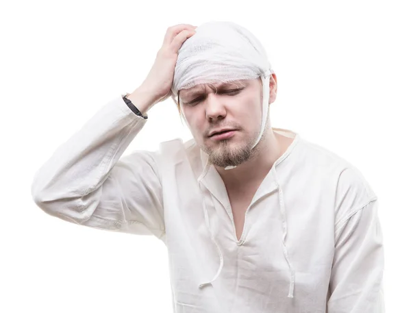 Jonge patiënt met hoofd pijn — Stockfoto