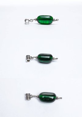 Cam el yapımı yeşil boncuk