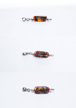 Çok renkli kahverengi boncuk cam