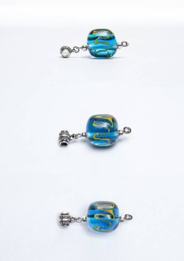 Cam el yapımı ışık mavi boncuk