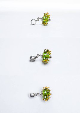 Cam el yapımı hafif yeşil boncuk