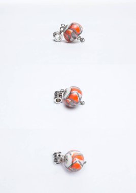 El yapımı cam portakal boncuk