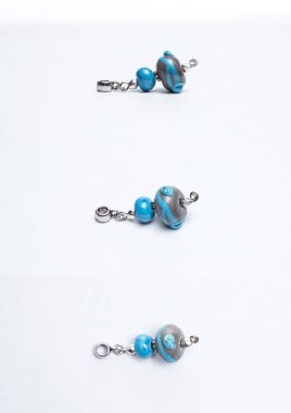 Mavi el yapımı cam boncuk