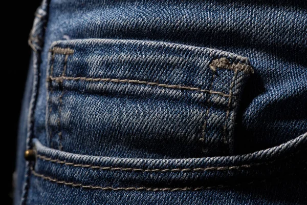 Texture of blue jeans pocket — Stock Photo, Image