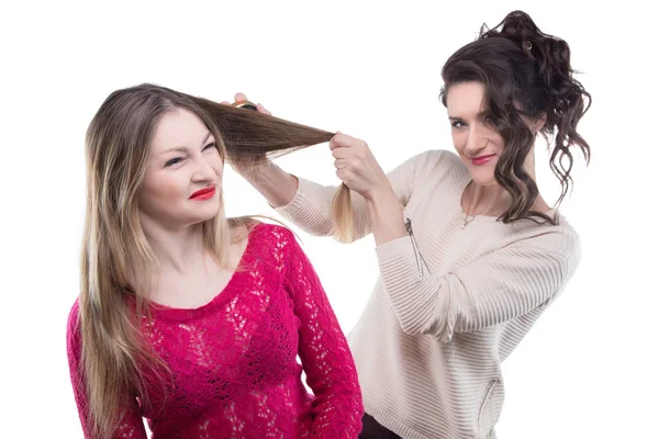 Hairstylist and unhappy client — Stock Photo, Image