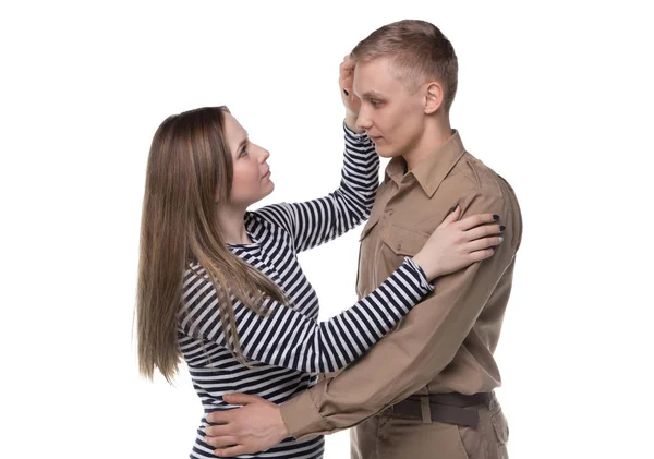 Junge Frau und Mann verliebt — Stockfoto
