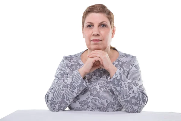 Portrait of thinking old woman — Stock Photo, Image