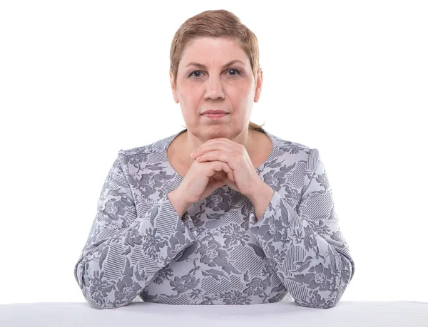 Portret van leuke oude vrouw — Stockfoto