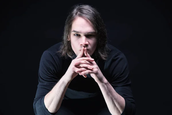 Portrait of sad brunette young man — Stock Photo, Image