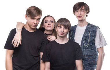 Arkadaşlar - kadın ve erkek sarılma