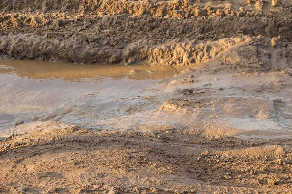 진흙도 비 후의 질감 — 스톡 사진