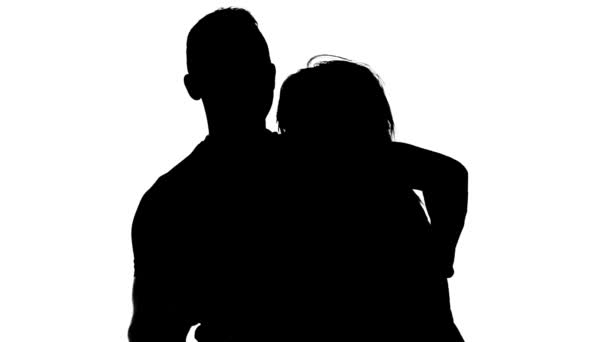 Silhouette von tanzenden Mann und Frau — Stockvideo