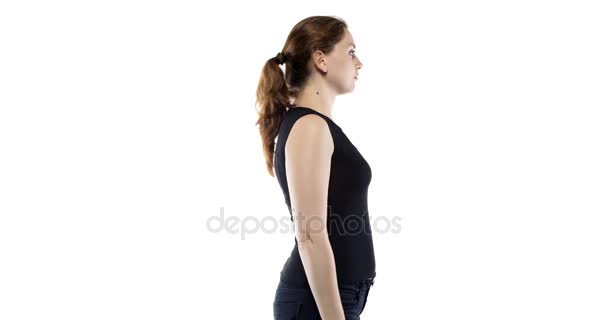 Mujer caucásica durante el embarazo — Vídeos de Stock