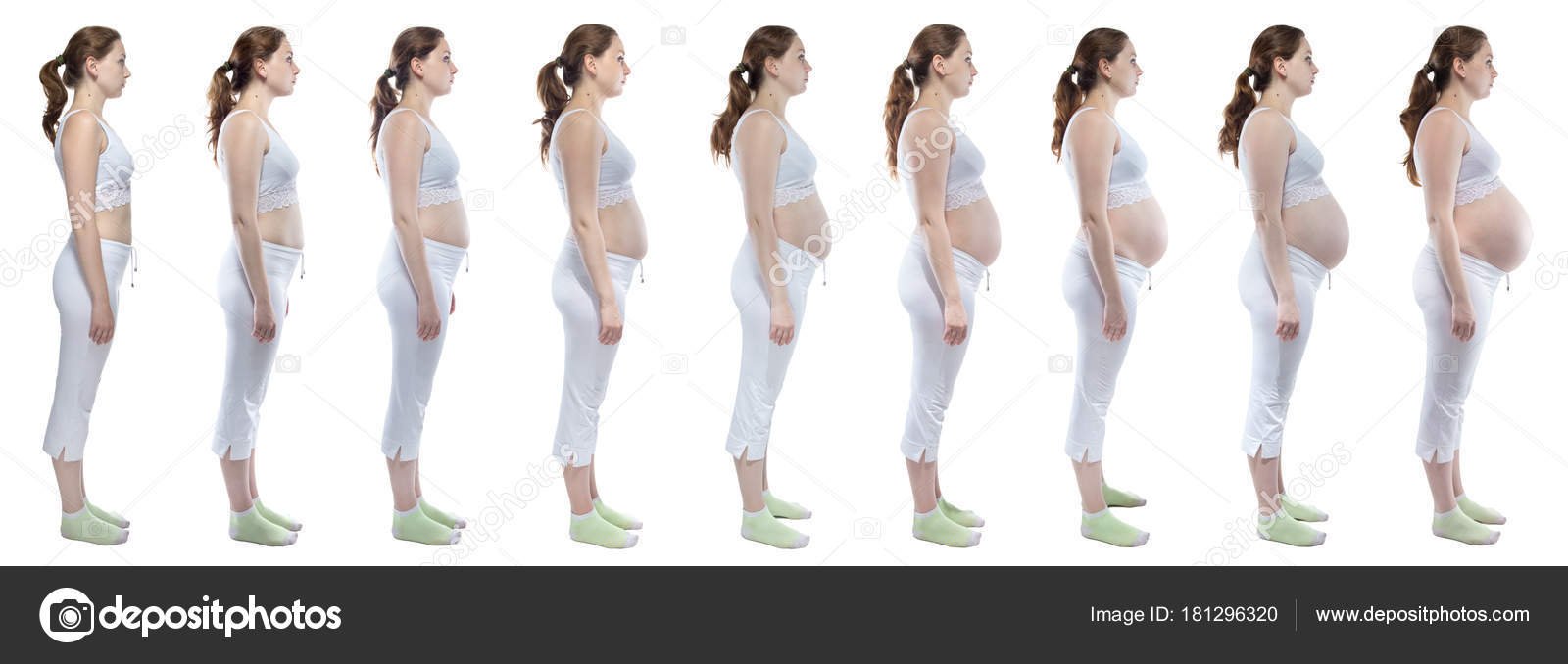 Young girl during pregnancy with bare belly Stock Photo © ChrisTefme