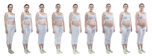 Fotoğraf genç kadın çıplak göbek ile gebelik sırasında