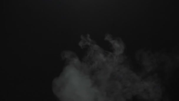 Isolated vapor smoky cloud of electronic cigarette — Stock Video