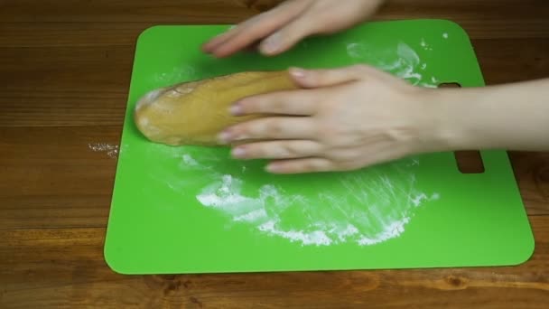 Kneading dough for dessert — Stock Video