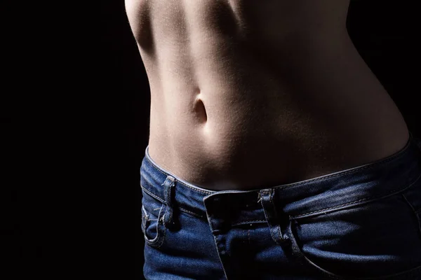 Kvinners mage og jeans – stockfoto
