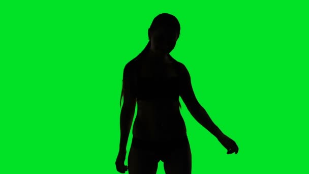 Silhouette eines tanzenden Mädchens — Stockvideo