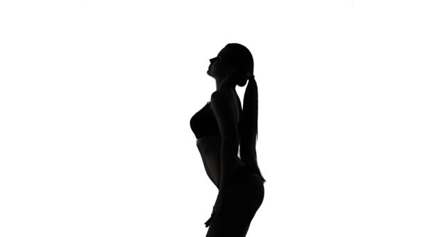 Silhouette donna in lingerie — Video Stock