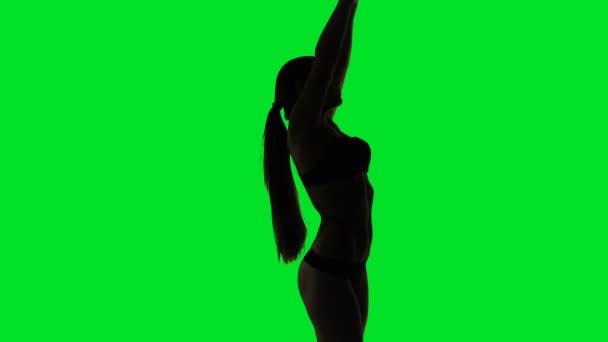 Silhouette eines tanzenden Mädchens — Stockvideo