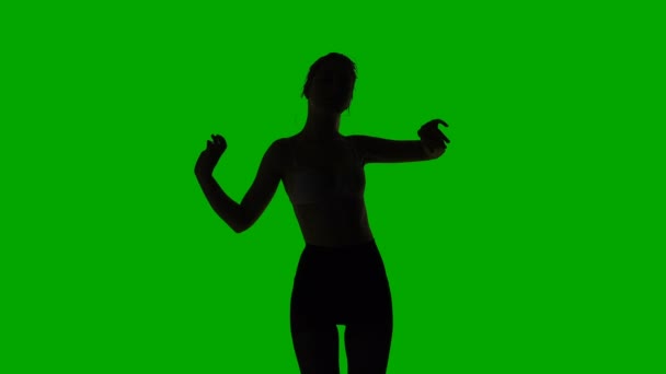 Bailando mujer de plástico, silueta — Vídeos de Stock