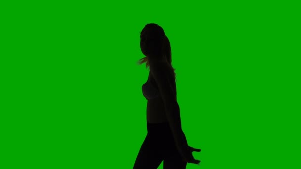 Tanzendes erotisches Mädchen, Silhouette — Stockvideo